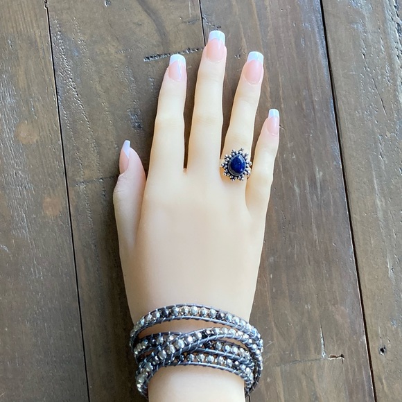 Lapis Lazuli Size 6.5 Handmade Silver Ring NEW Navy Blue Gemstone - Picture 2 of 13